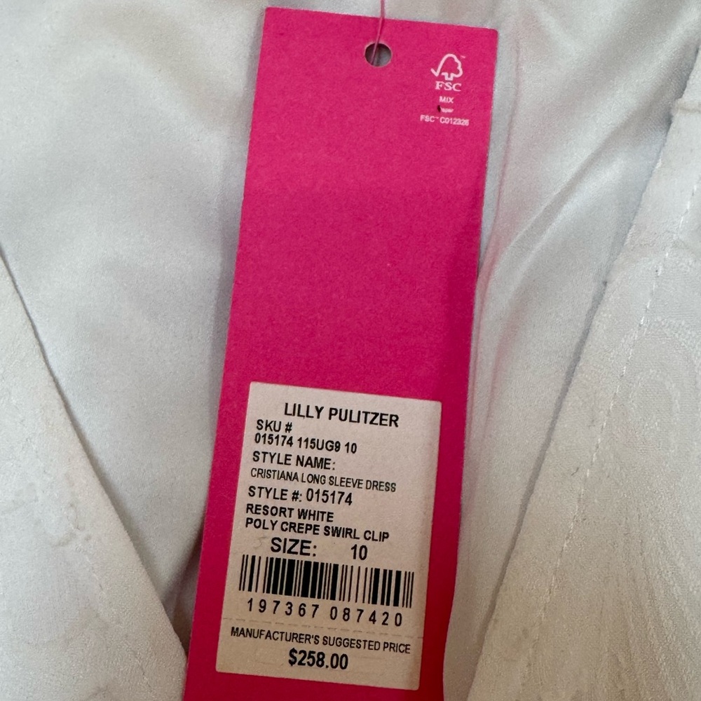 Lilly Pulitzer Resort White Long Sleeve Dress - Picture 2 of 9